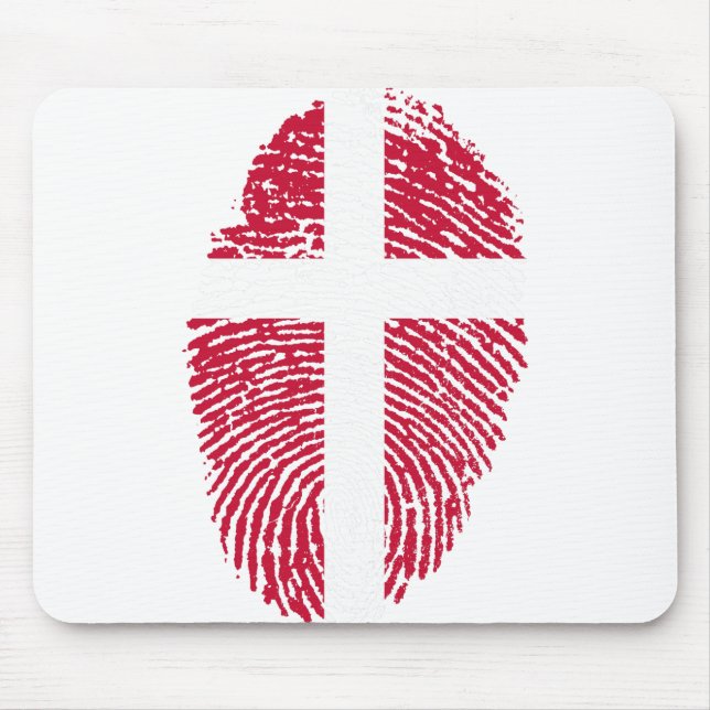 Denmark Flag Fingerprint Country Pride Mouse Mat (Front)