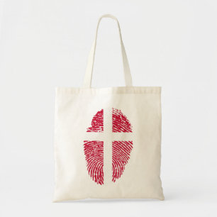 Denmark Flag Fingerprint Country Pride Tote Bag