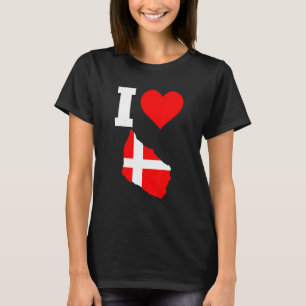 Denmark flag for Bornholm   I Love Bornholm T-Shirt