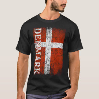 Denmark Flag Gift Women Men Children Denmark Retro T-Shirt
