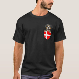 Denmark Flag Greater Swiss Mountain Dog Dog In Poc T-Shirt