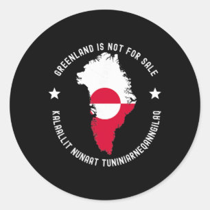 Denmark Flag Greenland Is Not For Sale Translation Classic Round Sticker