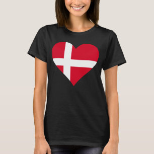 Denmark Flag Heart Denmark Gifts Love Denmark T-Shirt