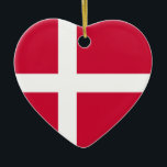 Denmark Flag Heart Ornament<br><div class="desc">Heart Ornament with the Flag of Denmark.</div>