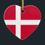 Denmark Flag Heart Ornament<br><div class="desc">Heart Ornament with the Flag of Denmark.</div>