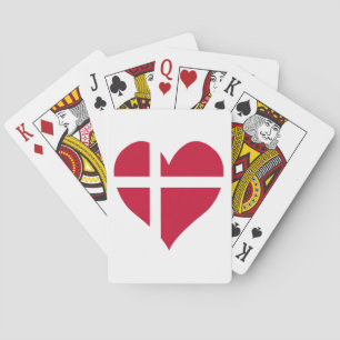 Denmark Flag Heart Playing Cards