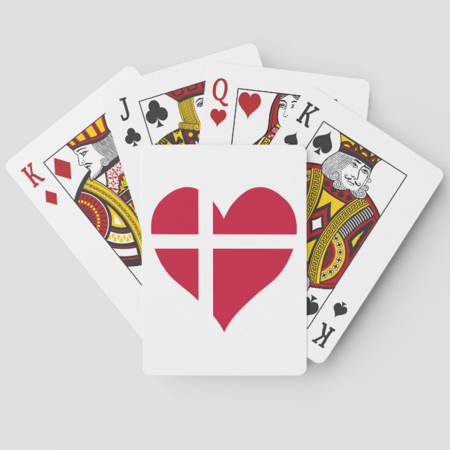 Denmark Flag Heart Playing Cards (Back)