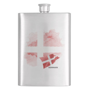 Denmark flag hip flask