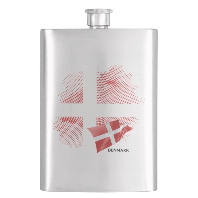 Denmark flag hip flask (Front)