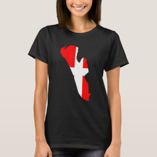Denmark flag in Fanö outline Denmark T-Shirt