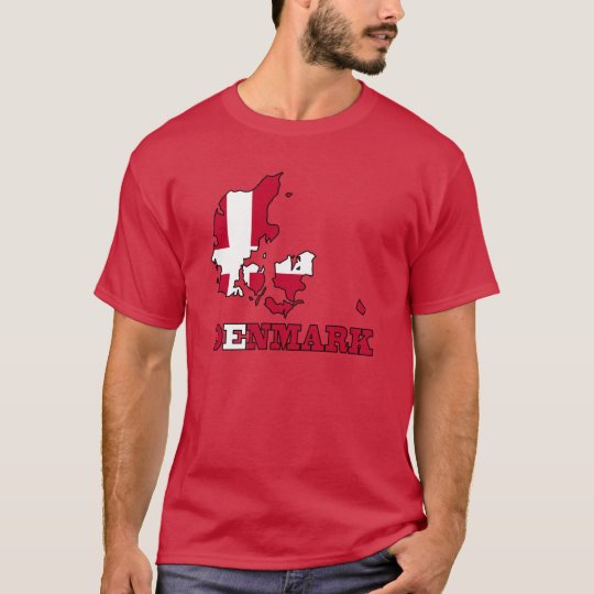 Denmark Flag in Map T-Shirt