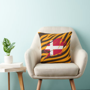 denmark Flag Inside Me, scandinavia inside Claw Ma Cushion