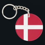 Denmark Flag Key Ring<br><div class="desc">Patriotic flag of Denmark.</div>