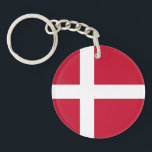 Denmark Flag Key Ring<br><div class="desc">Patriotic flag of Denmark.</div>