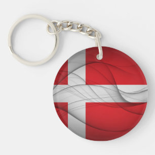 Denmark Flag Key Ring
