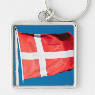 Denmark Flag Key Ring