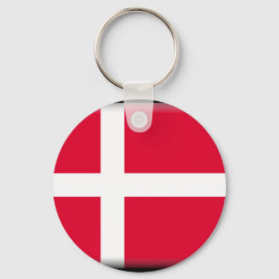 Denmark Flag Key Ring