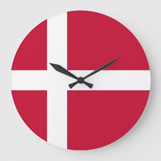 Denmark Flag Large Clock (Front)