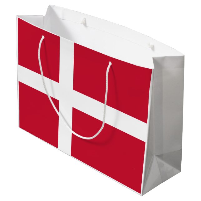 Denmark Flag Large Gift Bag (Back Angled)