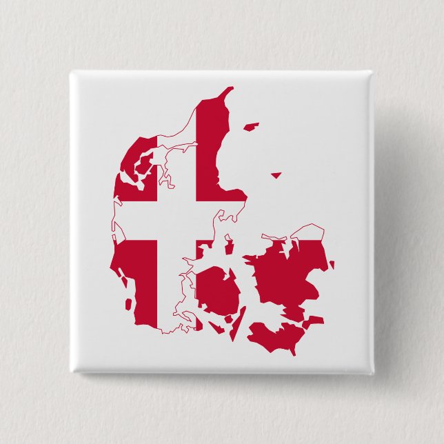 Denmark Flag Map 15 Cm Square Badge (Front)