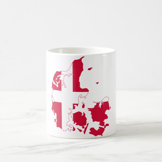 Denmark Flag Map Coffee Mug (Center)
