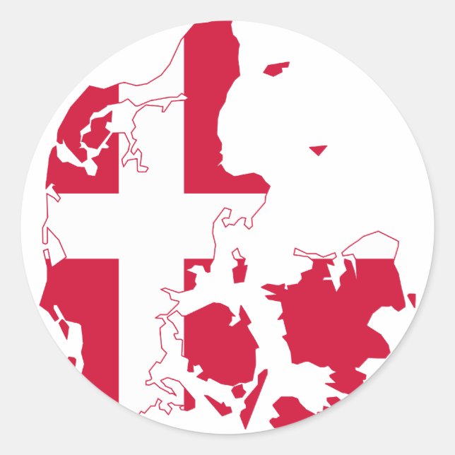 Denmark Flag map DK Classic Round Sticker (Front)