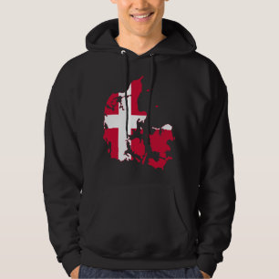 Denmark Flag map DK Hoodie