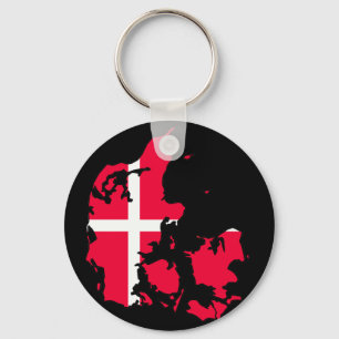 denmark flag map key ring