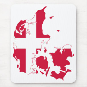 Denmark Flag Map Mouse Mat