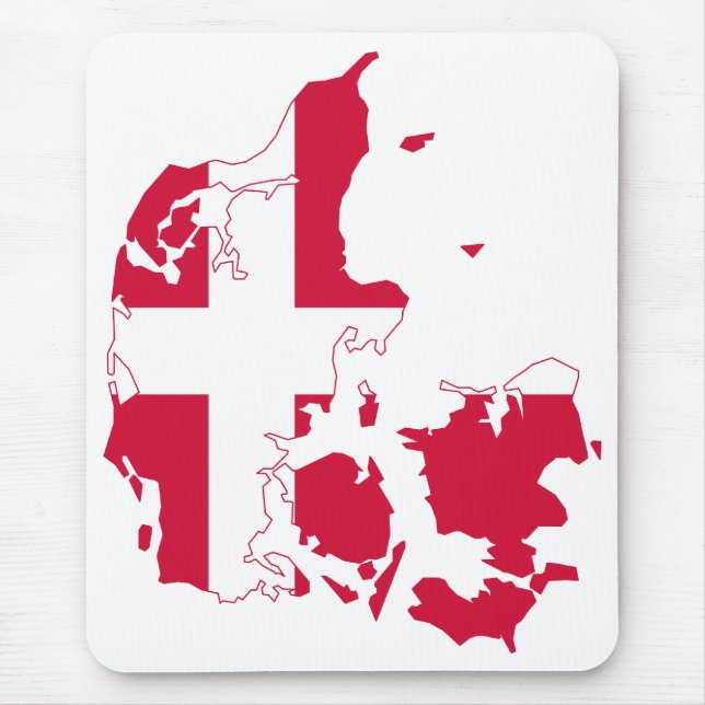 Denmark Flag Map Mouse Mat (Front)