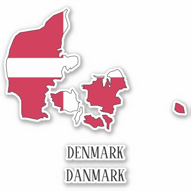 Denmark Flag Map Outline (Front)