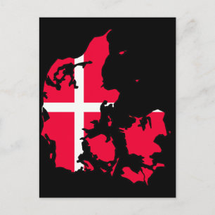 denmark flag map postcard
