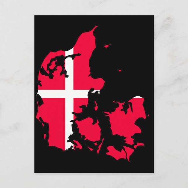 denmark flag map postcard (Front)