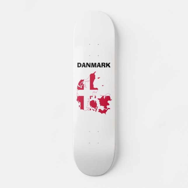 Denmark Flag Map Skateboard (Front)