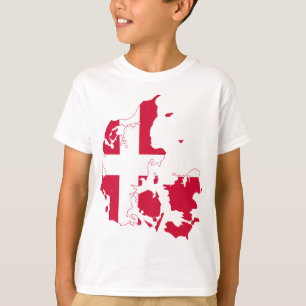 Denmark Flag Map T-Shirt