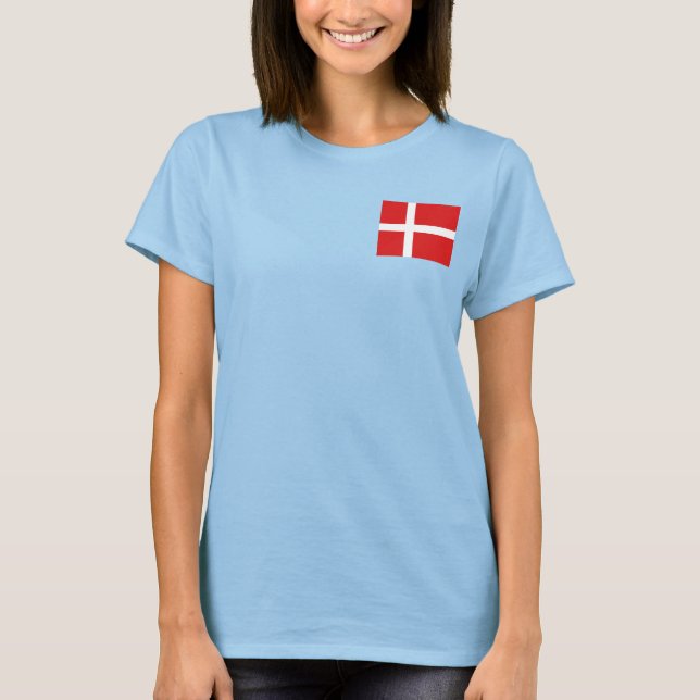 Denmark Flag + Map T-Shirt (Front)