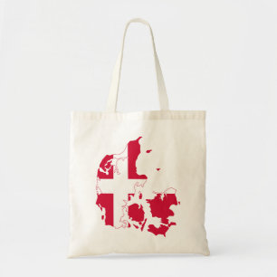 Denmark Flag Map Tote Bag