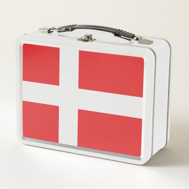 Denmark flag metal lunch box (Front)