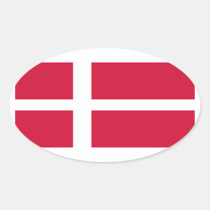 Denmark Flag Oval Sticker