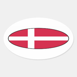 Denmark Flag Oval Sticker