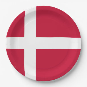 Denmark Flag Paper Plate