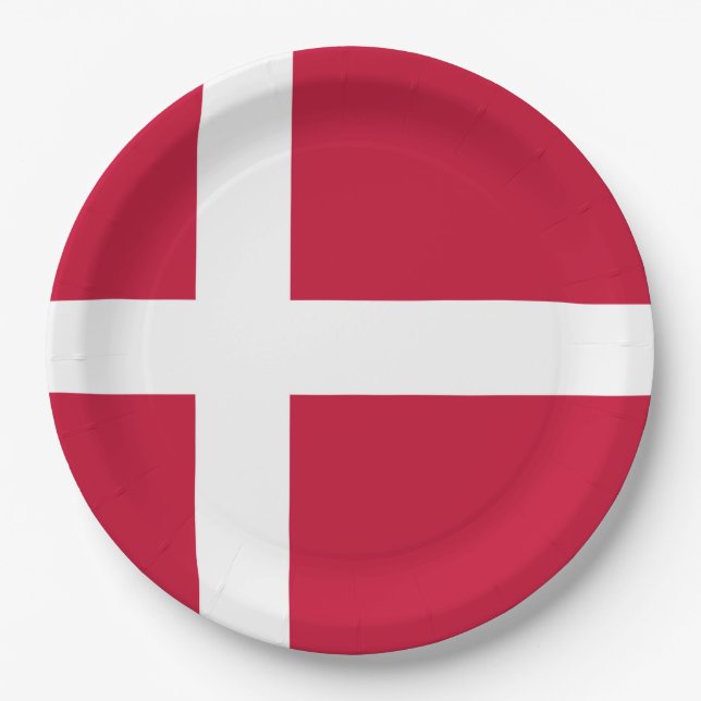Denmark Flag Paper Plate (Front)
