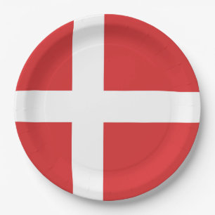 Denmark flag paper plate