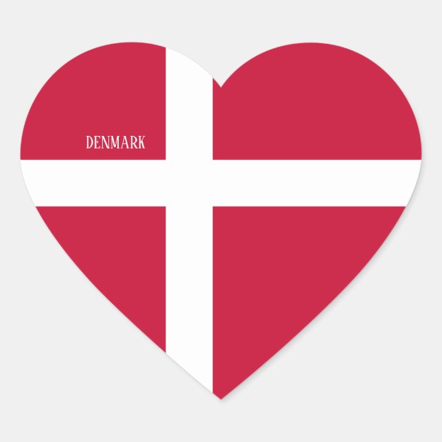 Denmark Flag Patriotic Heart Sticker (Front)