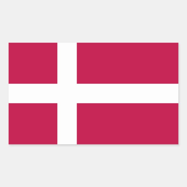 Denmark Flag Rectangular Sticker (Front)