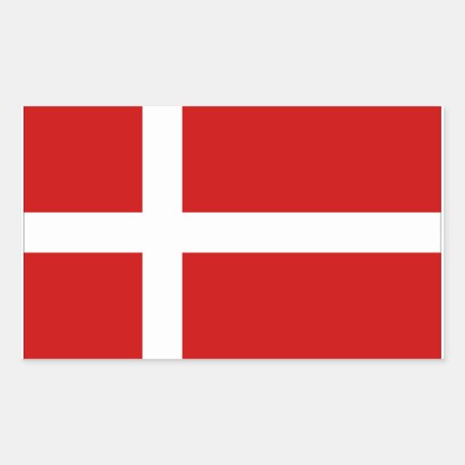 Image of Denmark Flag Rectangular Sticker