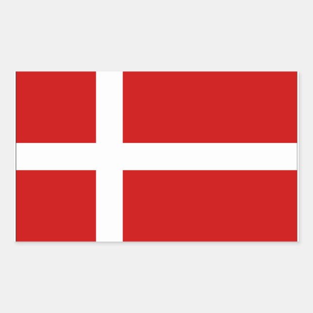 Denmark Flag Rectangular Sticker (Front)