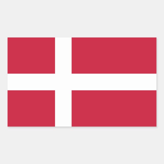Denmark Flag Rectangular Sticker (Front)