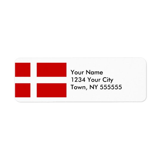 Denmark Flag Return Address Label