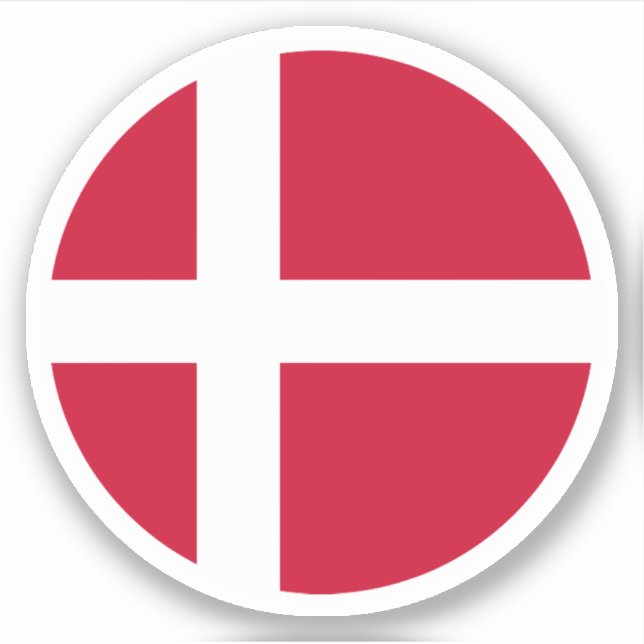 Denmark Flag Round Sticker (Front)